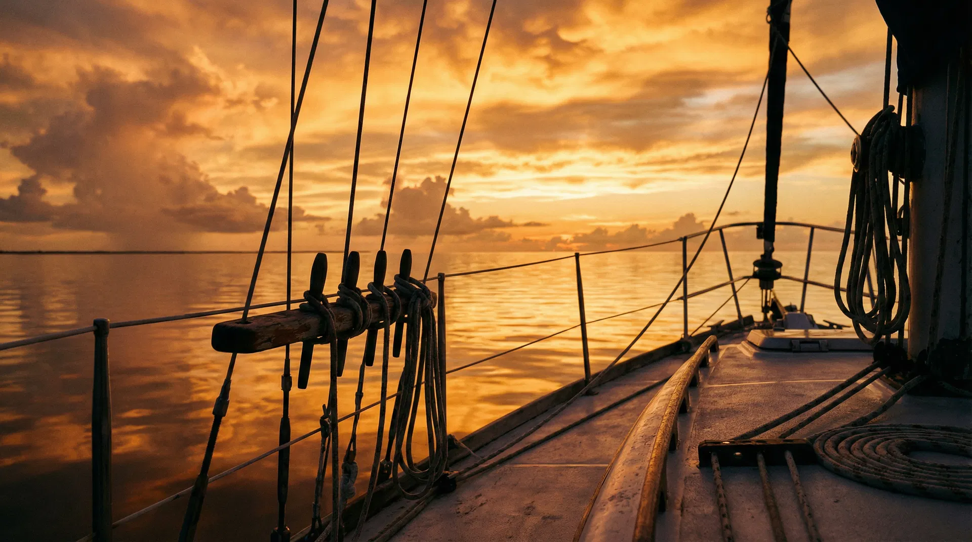 Sailboat at sunset on the Florida Gulf Coast
